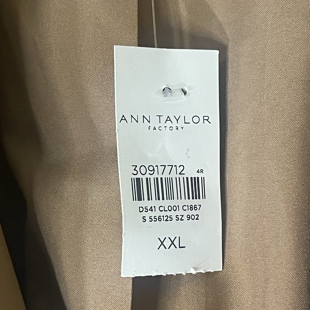 Ann Taylor Faux Leather Wrap Coat Tan XXL Belted Jacket Women Plus NWT - Picture 5 of 6